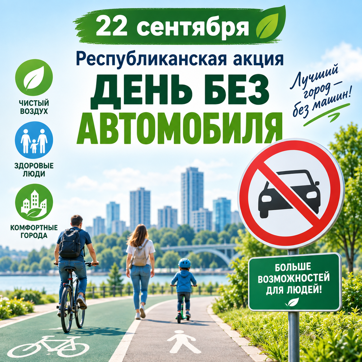 22 СЕНТЯБРЯ — Республиканская акция «День без автомобиля»