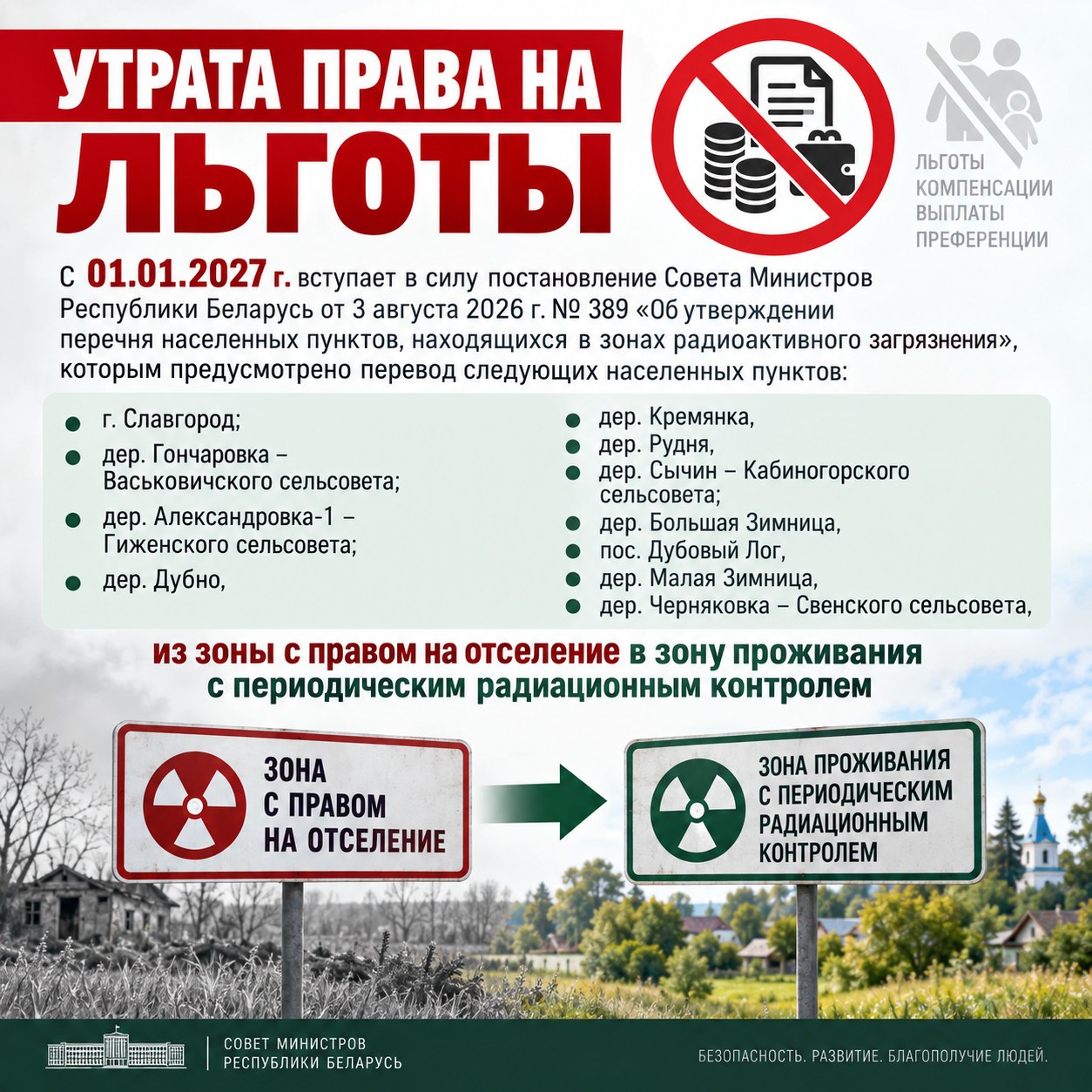 УТРАТА ПРАВА НА ЛЬГОТЫ
